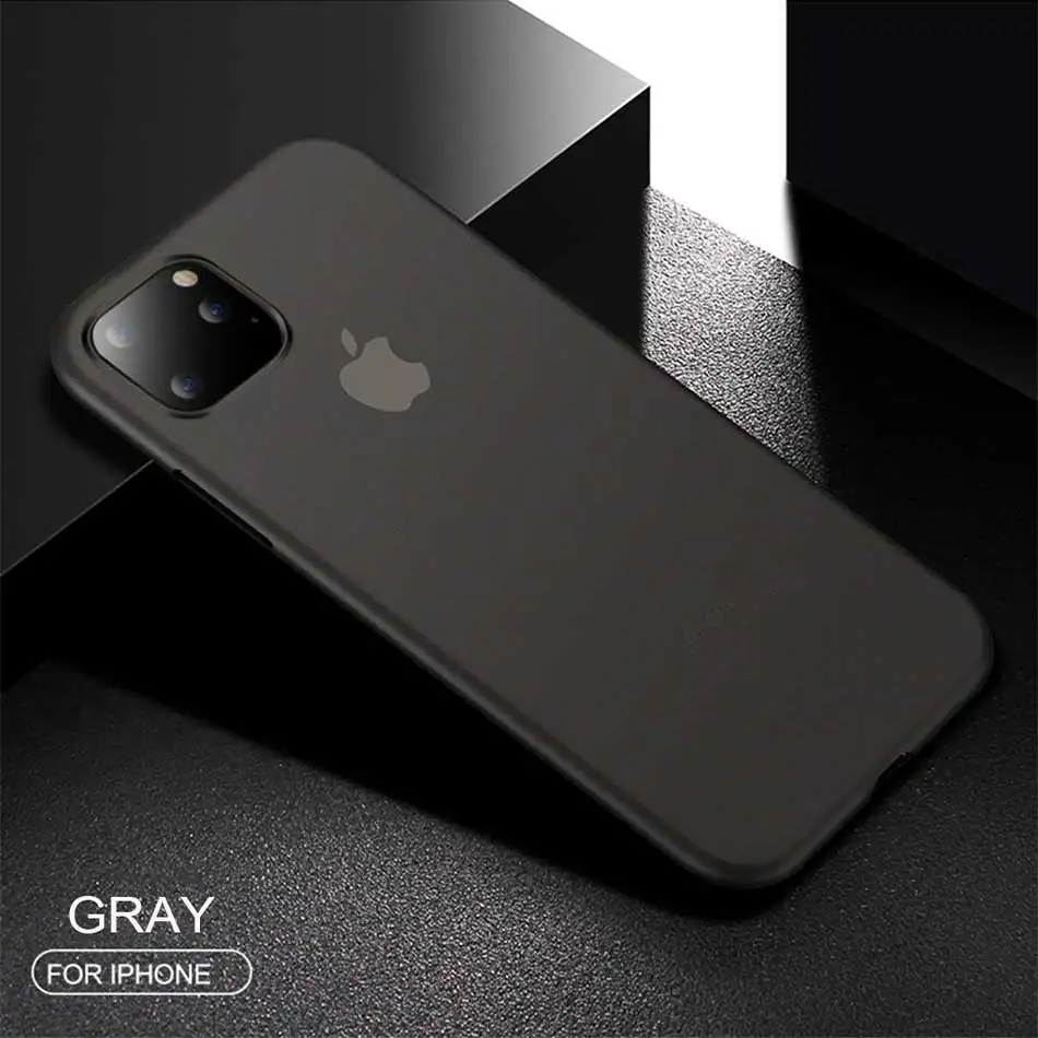 Роскошный ударопрочный Ультратонкий чехол 0,3 мм для IPhone 11 X XR XS Max, тонкий матовый чехол для IPhone 11 Pro Max 8 7 6 6s Plus, мягкий чехол - Цвет: Gray