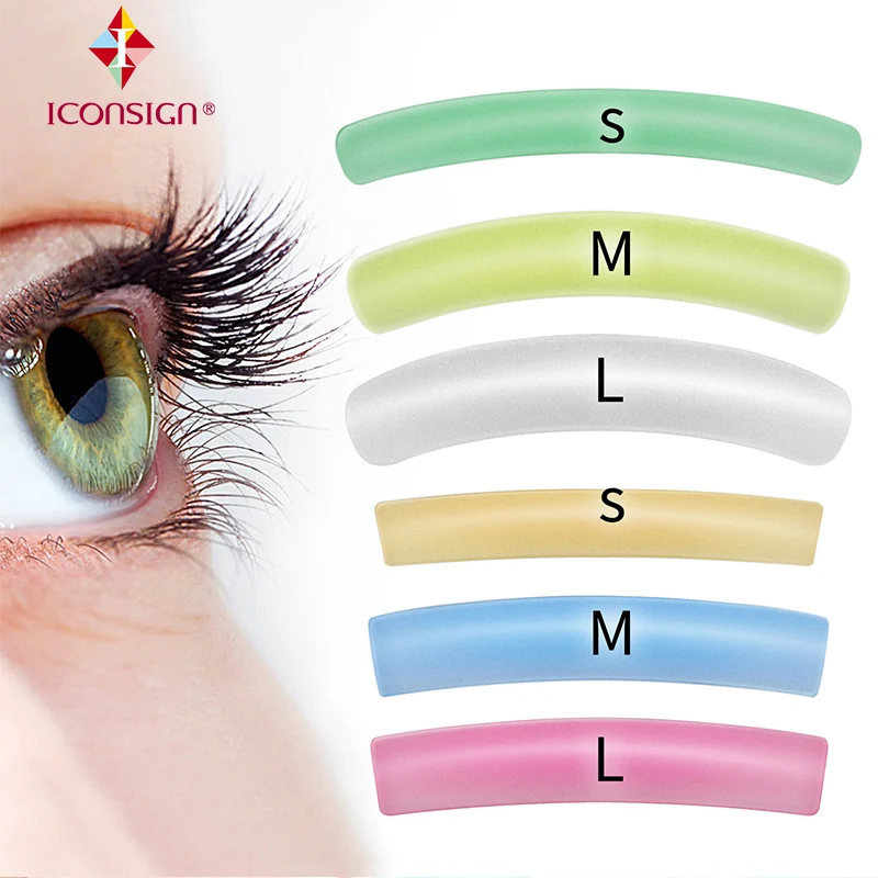 Цветной коврик для ресниц 6 размеров плоский S/M/L Curl 12 шт. ICONSIGN|Наборы инструментов