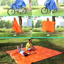 3 в 1 Многофункциональный плащ-рюкзак дождевик капюшон для пешего туризма Велоспорт дождевик водонепроницаемый тент палатка коврик