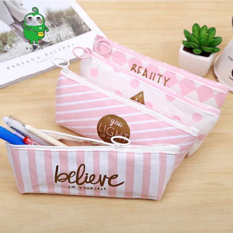 

Korean-style Stationery Hipster Crystal Powder Trapezoid Pencil Case Trapezoid Creative Large-Volume Pencil Case Learning Suppli