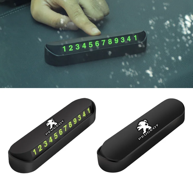 ABS Car Styling Luminous Phone Number Card Plate Temporary Parking For Peugeot 206 307 208 407 308 3008 2008 207 508 5008 | Автомобили и