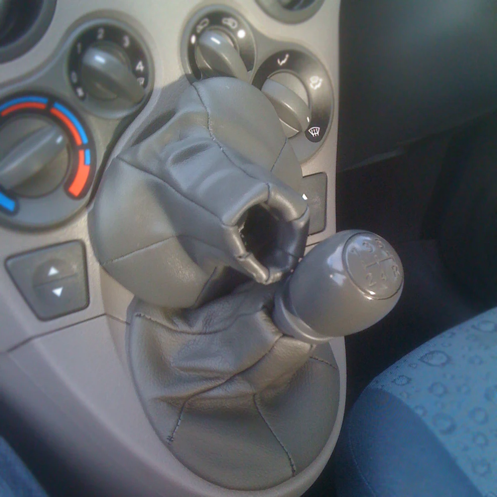 Gear Head Cover 5 Speed Car Gear Shift Knob With Leather Boot Dust Cover For Fiat Panda 2003-2012 500 500c 2007-2013