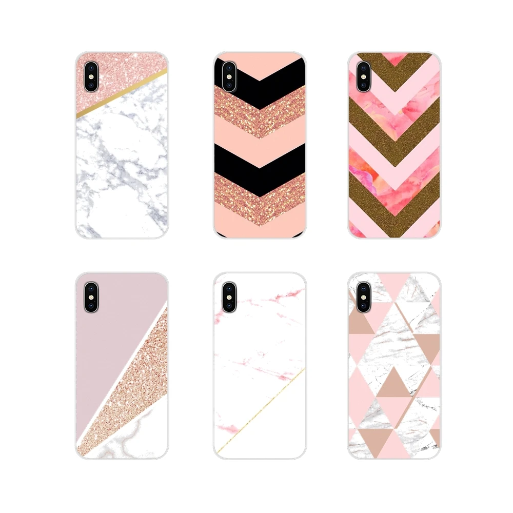 Accessories Phone Shell Covers For Samsung A10 A30 A40 A50 A60 A70 Galaxy S2 Note 2 3 Grand Core Prime gold pink marble