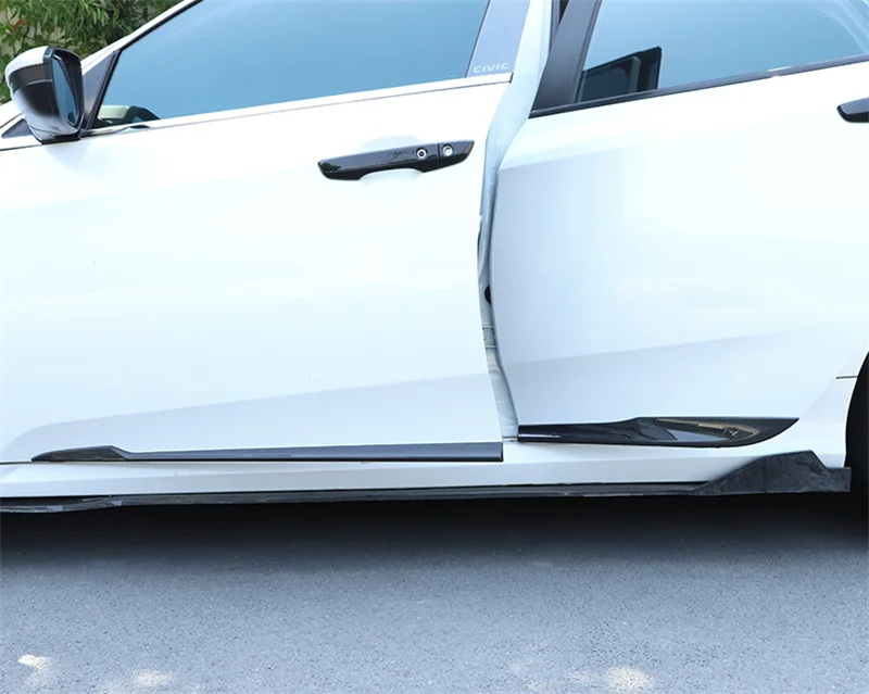 AX ABS углеродное волокно Хром Корпус литая дверь боковая крышка для civic 161718 седан линия подкладка протектор отделка, отличительная особенность литье автомобиля
