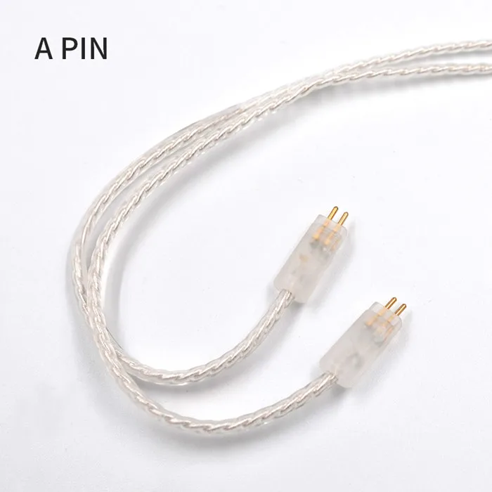 Наушники KZ Lightning посеребренный кабель для iPhone ZST ZS10 ES3 ES4 AS10 BA10 ZS6 ZS5 ZS4 ED16 MMCX Pin - Цвет: A Pin