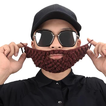 

1Pc Crochet Mustache Face Mask Woolen Yarn Knitting Beard