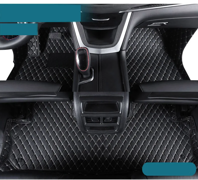 luxury fiber leather car interior floor mats for cadillac xt5 srx xt4 ats ct6 cts styling accessories | Автомобили и мотоциклы