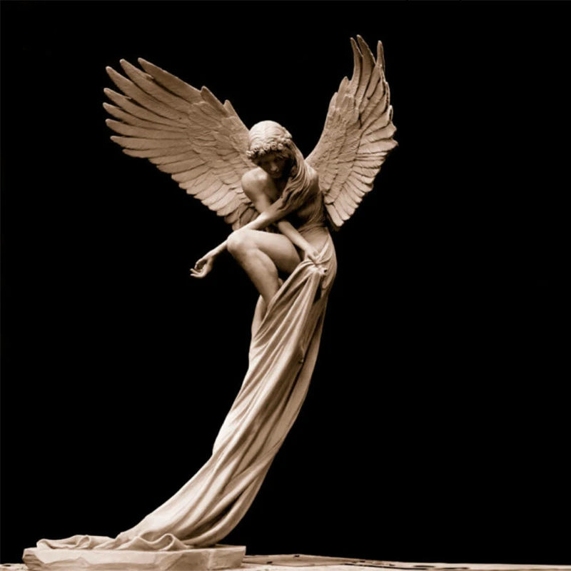 15X4.2X6.5cm Angel Redemption Statue for Indoor Outdoor Decor Angel Art Craft Ornament Remembrance Angel Religious Garden Statue Polyresin Antique Stone Finish