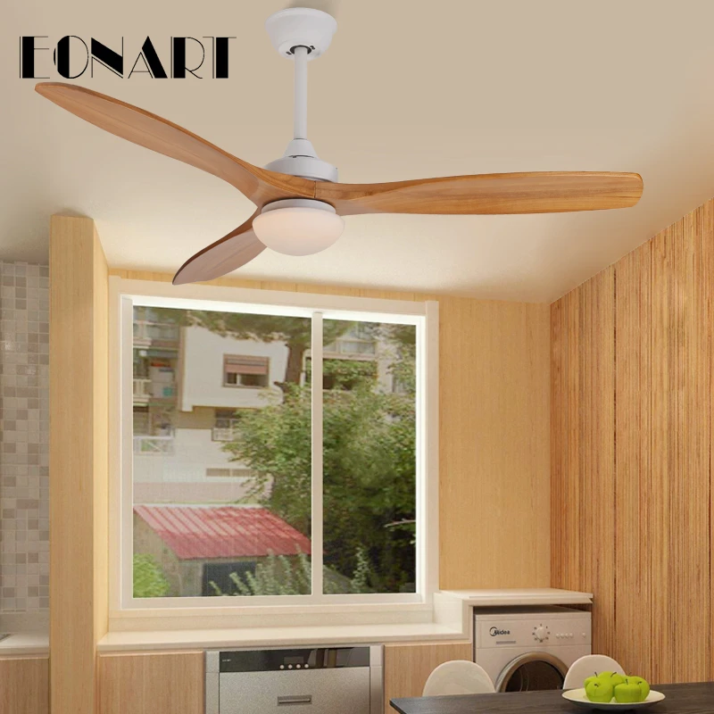 

52 Inch led ceiling fans with lights remote control fashion chandelier with fan ceiling fans for home solid wood dc ceiling fan