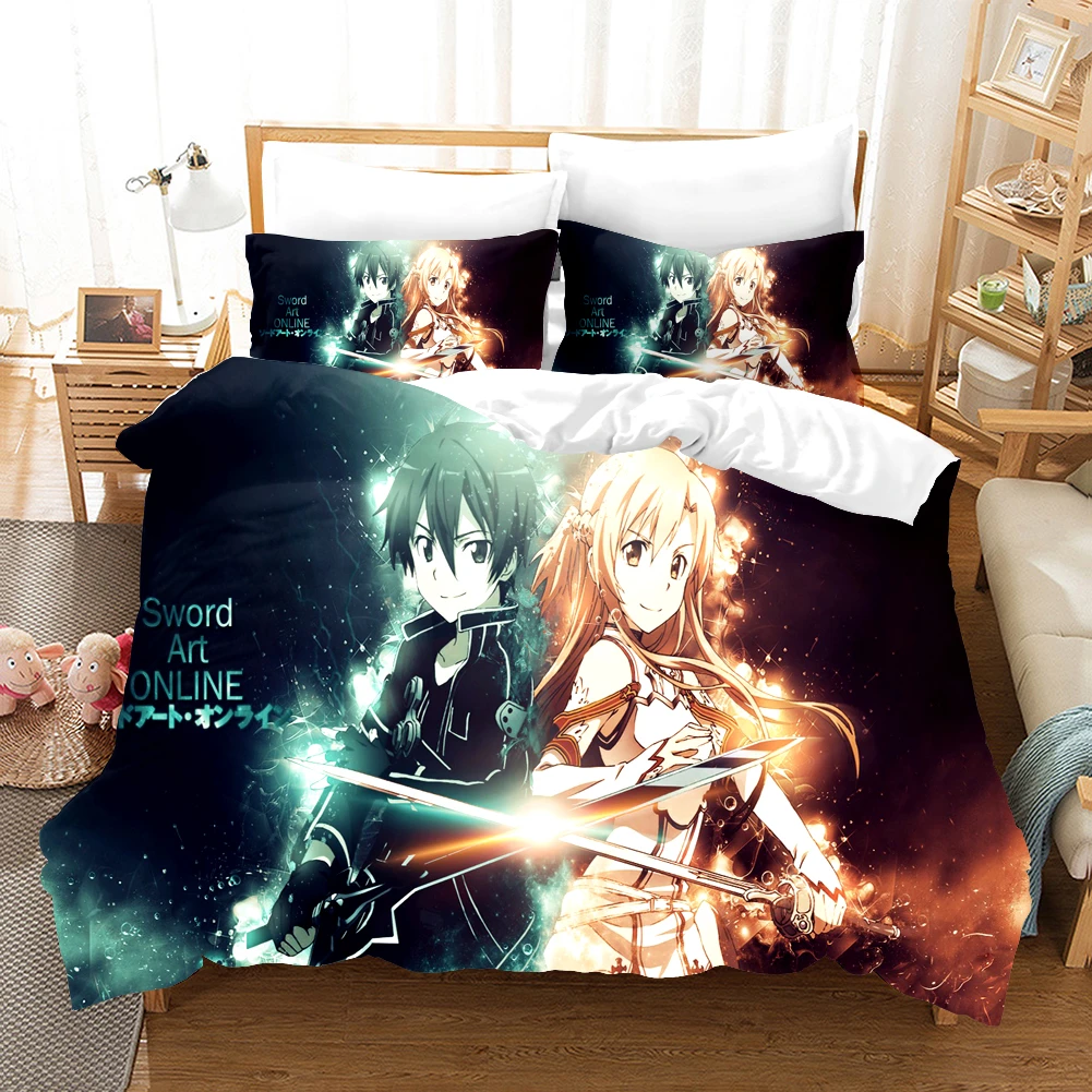 Funda nórdica con estampado 3D de Anime Sword Art Online, juego de cama de con funda de almohada, de alta calidad|Juegos de ropa de - AliExpress