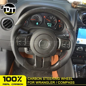 

customized Carbon Fiber/Leather Steering Wheel Trims Cover Cap Customized accessori auto Replacement For JEEP Guide for Wrangle