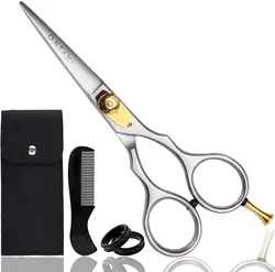 Premium Hand Forged Mustache Scissors Barber Salon Steel Beard Mustache Hair Shears Scissors Bangs Haircuts