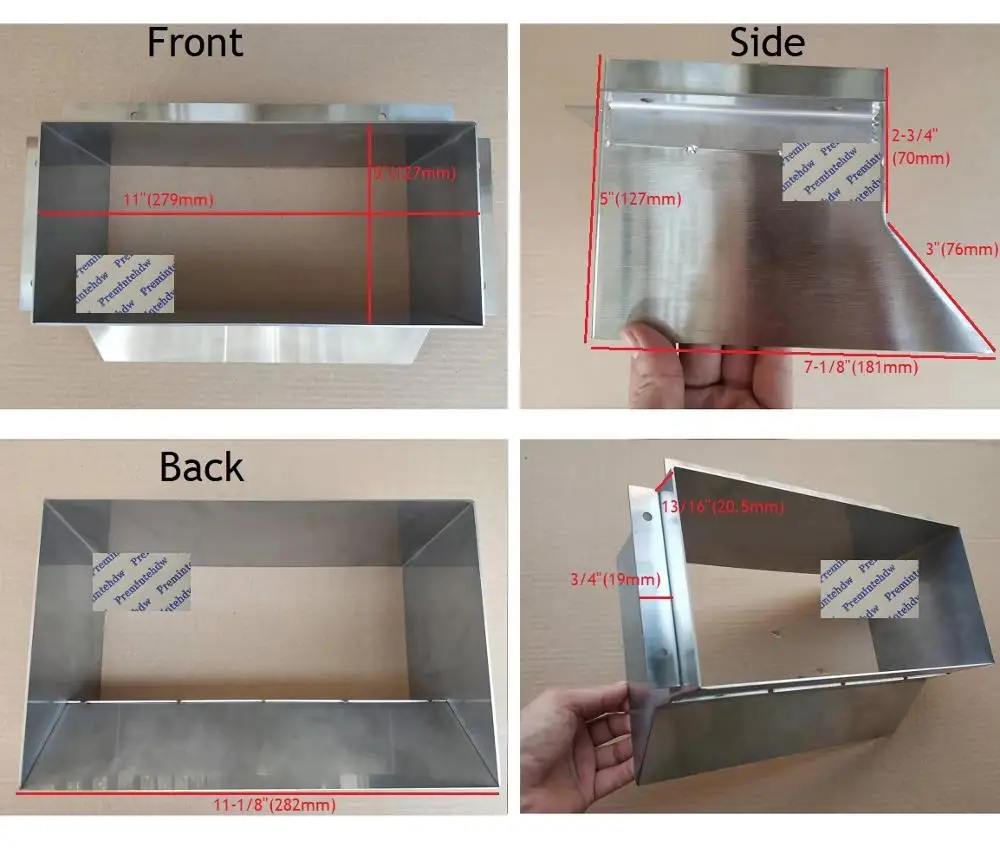 304 Stainless Steel Garbage Trash Chute Wall Back Mount Waste Cabinet Commercial Household