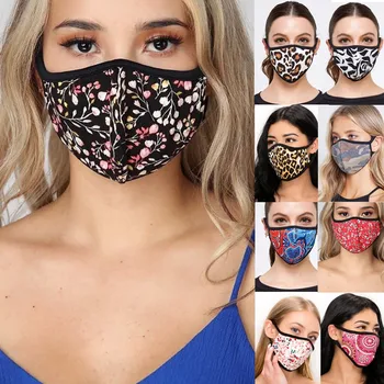 

1PCS Men And Women Adult Washable Anti Dust mascaras Anti-ultraviolet Outdoor Cartoon Printing Reusable Face Cover mascaras