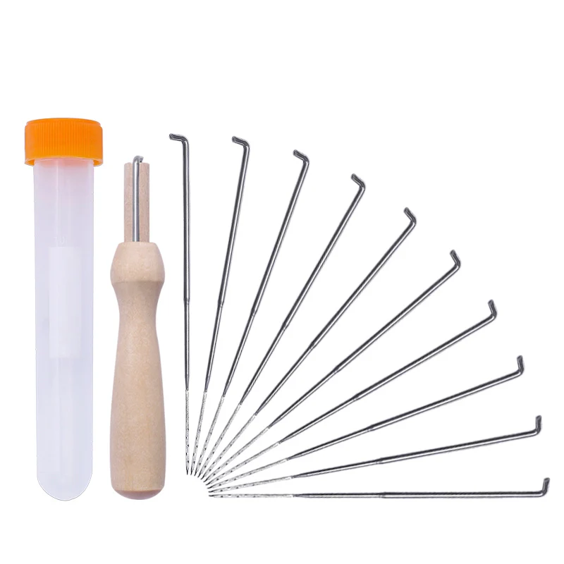 10pcs 8.6cm MIUSIE 10 шт 9 см 8,6 см 7,9 см Смешанные иглы для валяния шерсть войлок инструменты деревянная ручка с бутылкой 3 размера Войлок DIY - Цвет: 10pcs 8.6cm