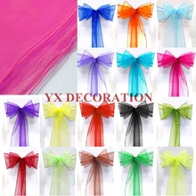 25 шт./партия лента на стул из органзы бант для покрытия банкета, свадьбы, праздника, Рождественского украшения