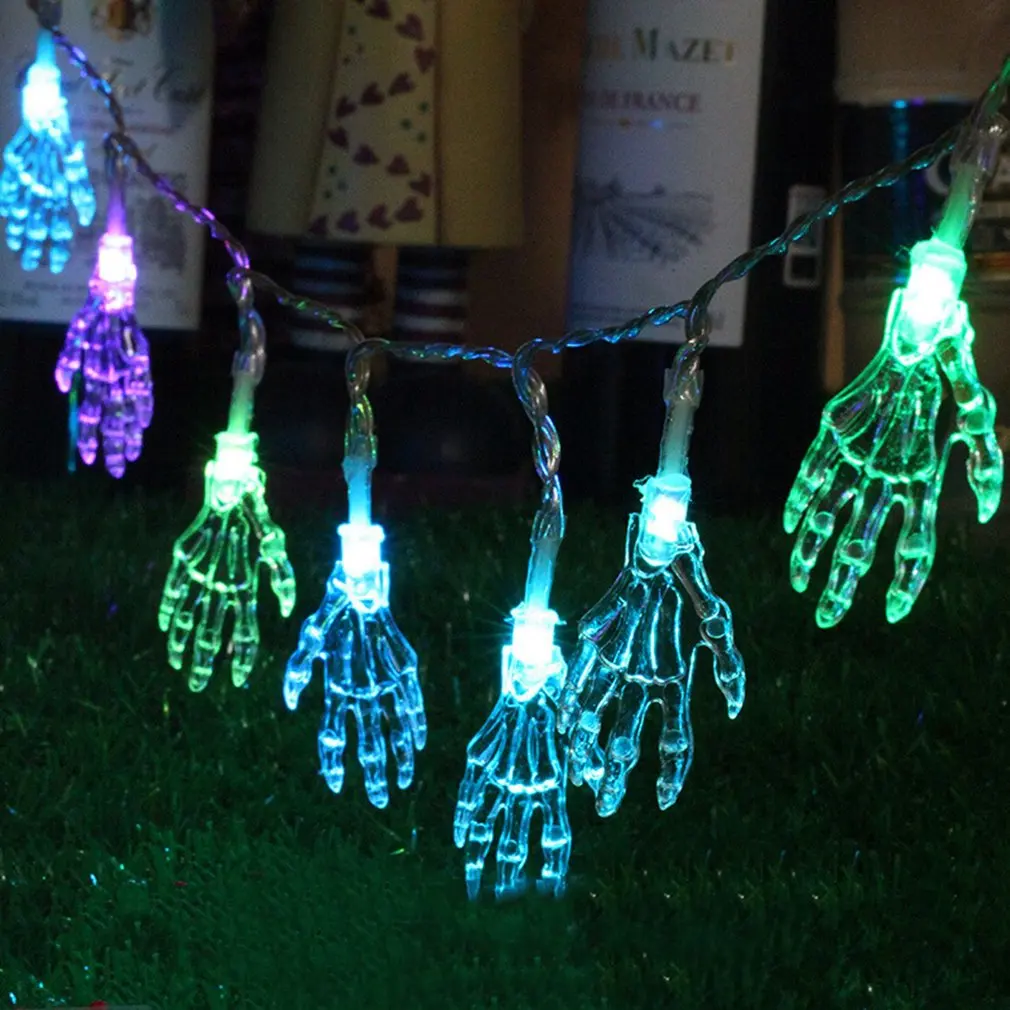 

Mini Led Light String with Skeleton Hand Halloween Gift Skeleton Light Party Garden Home Holiday Lamp Decoration Lights