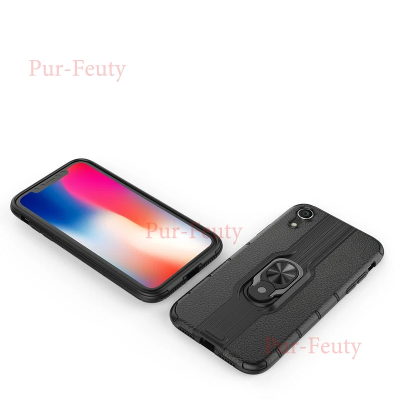 Чехол на Apple iphone XR роскошный Броня мягкий ударопрочный силиконовый бампер магнитное кольцо Броня чехол для iphone XR iphone xr