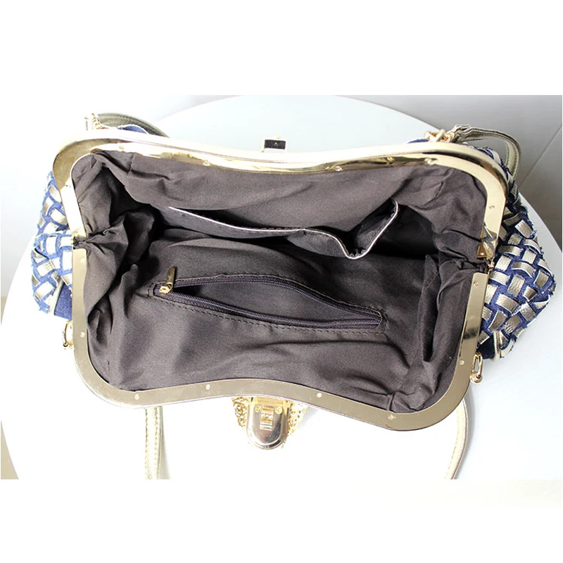 iPinee Ladies Handbags Women Fashion Bags Brand Design Women' Shoulder Bags Denim Rhinestones Decorative