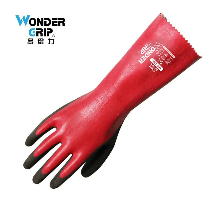 Wonder grip lengthening WG-328L Waterproof Chemicalproof Work Gloves Lengthened Aqua Fully Dipped Latex 2