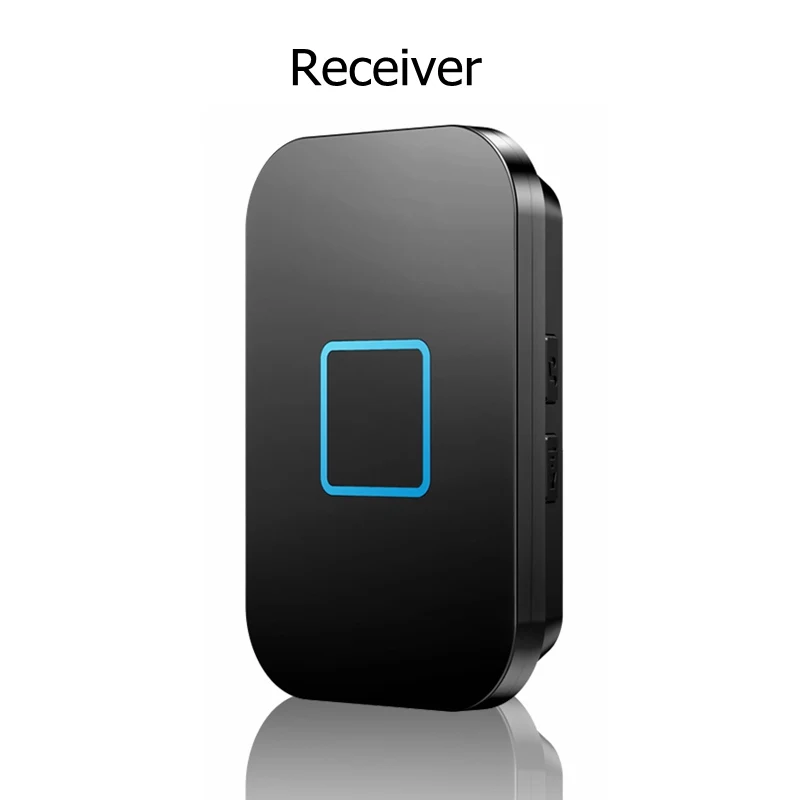 black receiver Умный беспроводной водонепроницаемый дверной звонок кольцо 3 кнопки 1 приемник США ЕС Великобритания AU Plug 300 м удаленный светодиодный домашний звонок - Цвет: black receiver