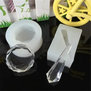 

1pcs Transparent UV Resin Liquid Silicone Molds Diamond Cut Surface Pendant Mold For Resin Flower DIY Jewelry Making Tools