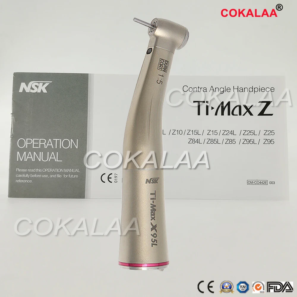 COKALAA nsk для зубов TI MAX X95L стоматологический 1:5 увеличивающий угол наконечник Красного кольца волоконно-оптический наконечник турбины