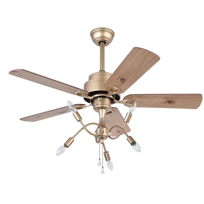 

Modern Simple Traditional Fan Lamp Household Dining Room Bedroom Solid Wood LED Ceiling Fan Lamp Creative Personality Fan Light