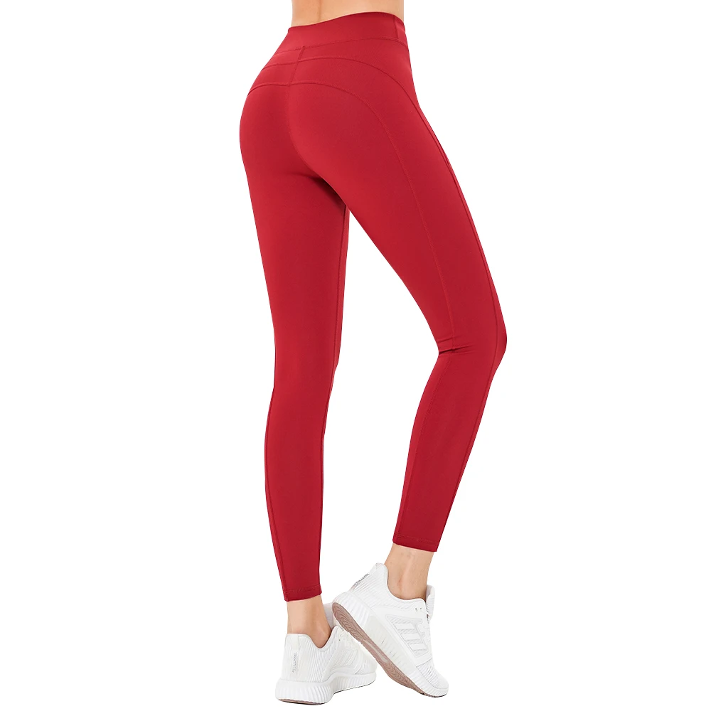 

Women Sport Leggings Bright Solid Color Yoga Pants 6838 Quick Dry Stretchy Athletic Jogging Tights