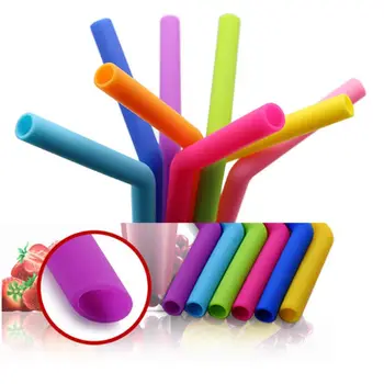 

Reusable Silicone Straws Extra Long Flexible Drinking Straws with 2 Cleaning Brushes