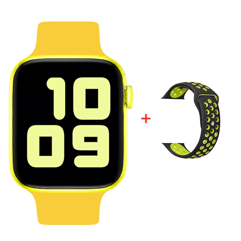 gold-yellowandstrap Умные часы IWO 8 PRO T5 со сменным ремешком, серия 4 iw8, умные часы, пульсометр, кровяное давление, спортивные часы для IOS, Android, PK, W34 - Цвет: gold-yellowandstrap