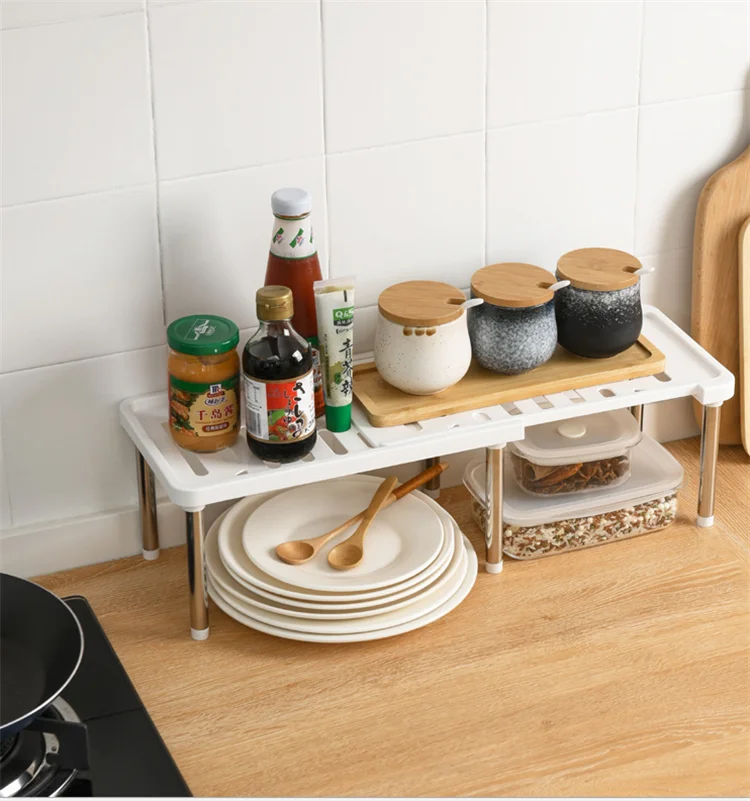 

Kitchen Expandable Storage Rack Home Closet Shelf Adjustable Cabinet Organizer Dish Cookware Holder Shoe Rack