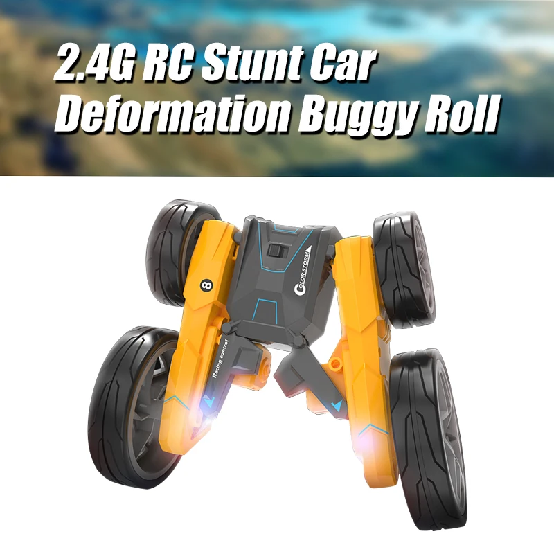 Желтый 1/28 RC автомобиль 360 градусов прокатки Двусторонняя высокая скорость