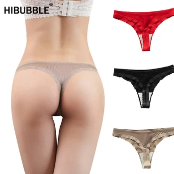 

NewLace Ice Silk Thong Sexy Panties Seamless G String Underwear Women Low-Rise Thongs Women Lingerie Bikini T Back Cotton Crotch