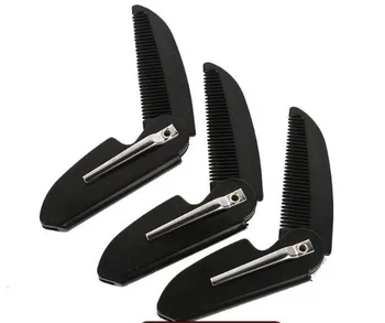 

New 100 pcs/lot Mens Womens Beauty Handmade Folding comb Pocket Clip Hair comb Moustache Beard Comb