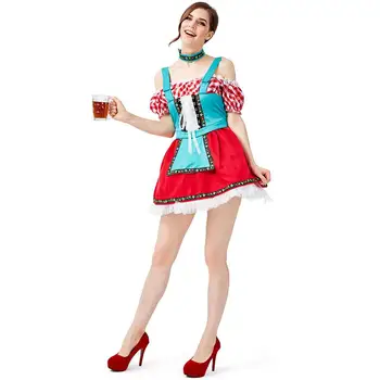 

Fashion New Women Traditional Beer Festival Dresses Oktoberfest Costume Waitress Club Party Halloween Costume