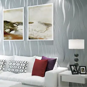 

4 Colors Striped Wavy Non-woven Wallpaper Modern Simple Stylish Background Wallpaper Living Room Television Bedroom General