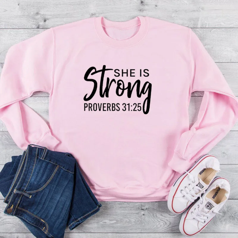 Женская одежда She Is Strong Свитшот в стиле Харадзюку милый пуловер для мам Корейском