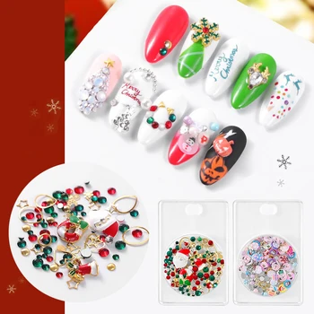 

1 bag Christmas Alloy Rhinestone 3D Cute Nail Art Rhinestones DIY Manicure Decorations Exquisite Christmas Alloy Nail Ornaments