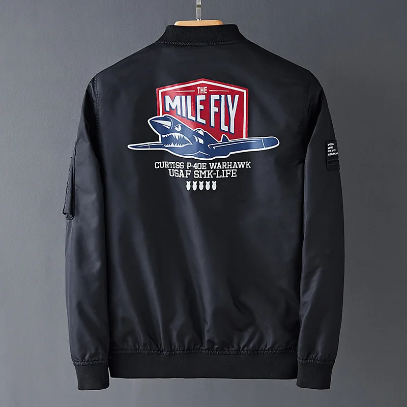 

Spring And Autumn New Style Men Baseball Collar Embroidery Flight Suit Coat Large Size Slim Fit Jacket Men's