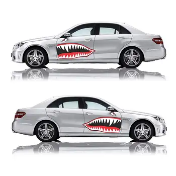 

Pair Car Body Sticker Shark Teeth Mouth Decals Sticker Boat Truck Large Graphics DIY Decoration