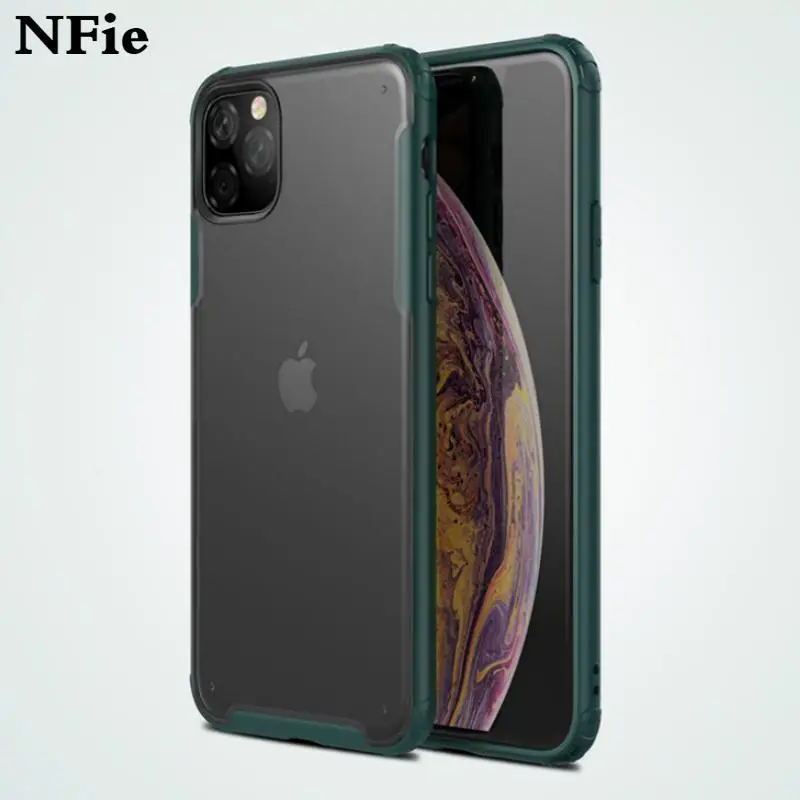 

Shockproof Bumper Armor Phone Case for iPhone 11 Pro Max Case X XS XR XS Max 8 7 Plus Soft Frame Translucent Hard PC Back Cover