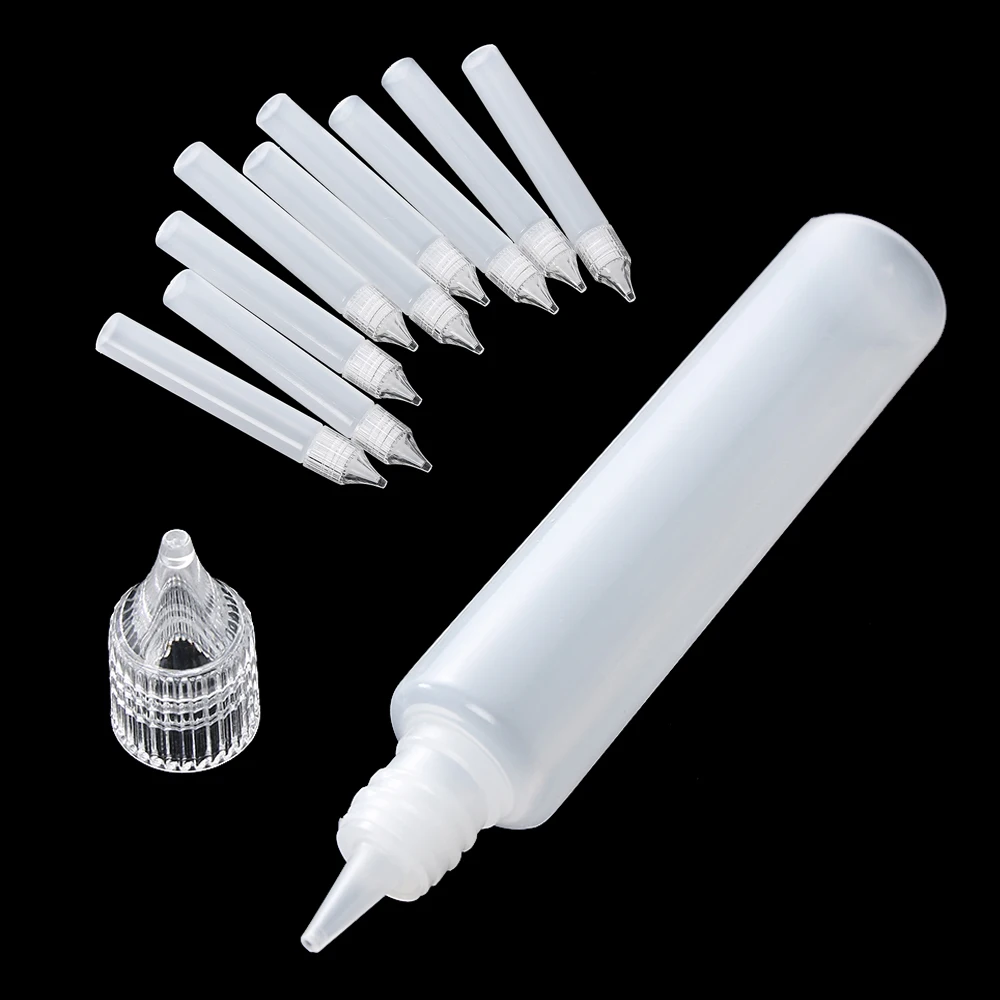5Pcs/set 15ml/30ml White Plastic Glue Applicator Needle Squeeze Bottles For Paper Quilling DIY Scrapbooking Paper Craft Supplies