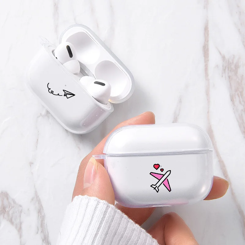 

DIFFRBEAUTY Cute loveing Heart Line Transparent Soft Plastic Earphone Case For AirPods Pro Protective Cover Case For Airpods pro