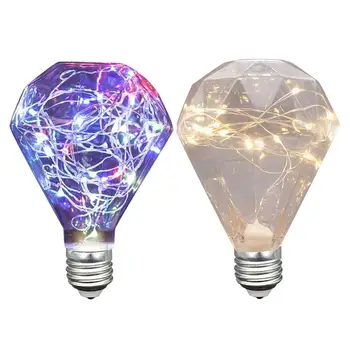 

E27 G96 Diamond Bulb LED Creative Color Light String Household Colorful Retro Decoration Light Industrial Decor Lampada Retro La