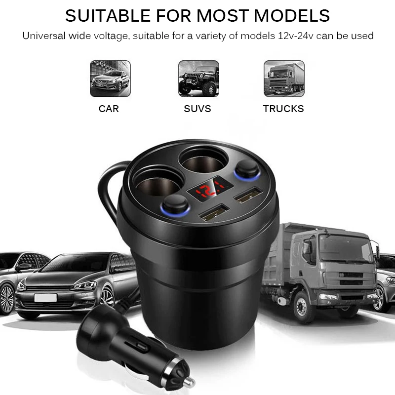 3.1A автомобильное зарядное устройство, автомобильный адаптер питания с 2 usb-портами, 2-разъемный Разветвитель Прикуривателя для iphone 8X11 смартфонов ipad