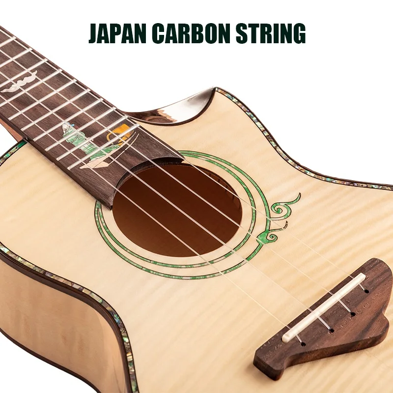 ACOUWAY 24 Inch Concert ukelele Cutaway 2A Canada Tiger Grain Maple top glossy finish Japan Carton