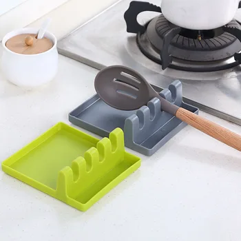 

1 PCs Kitchen Cooking Tools Spatula Ladle Shelf PP Spoon Rest Utensil Spatula Holder Heat Resistant Storage Shelves 3 Colors