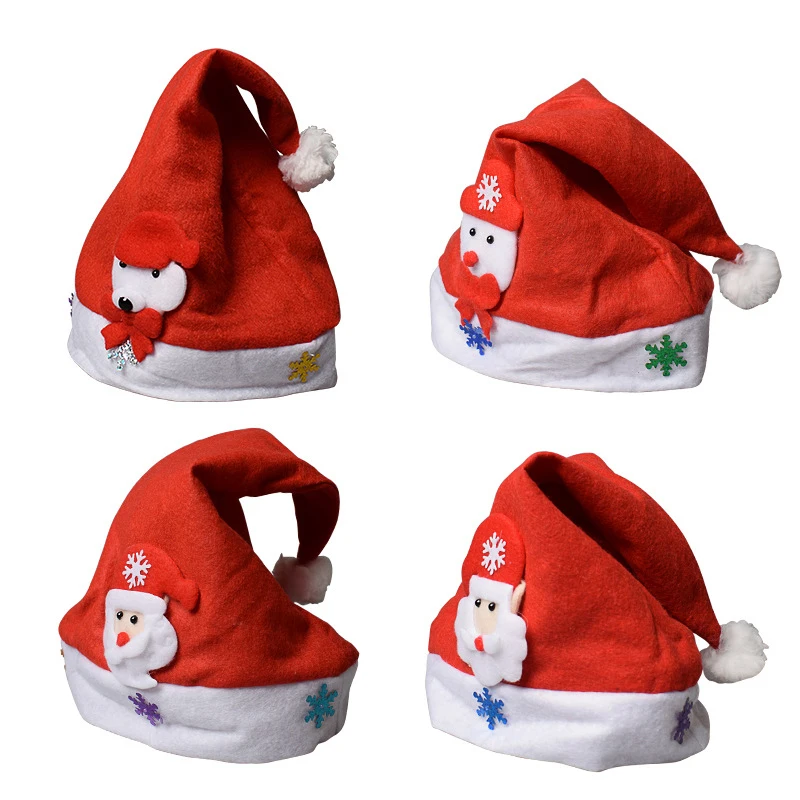 

Christmas Special Light Christmas Hat Led Flash Non-woven Adult Children Hat Christmas Decorations Gifts Fashion Warm