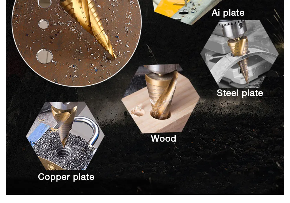 M35 кобальтовое ступенчатое сверло 4-12/4-20/4-32 мм высокоскоростные стальные сверла спиральный паз треугольный хвостовик для нержавеющей стали